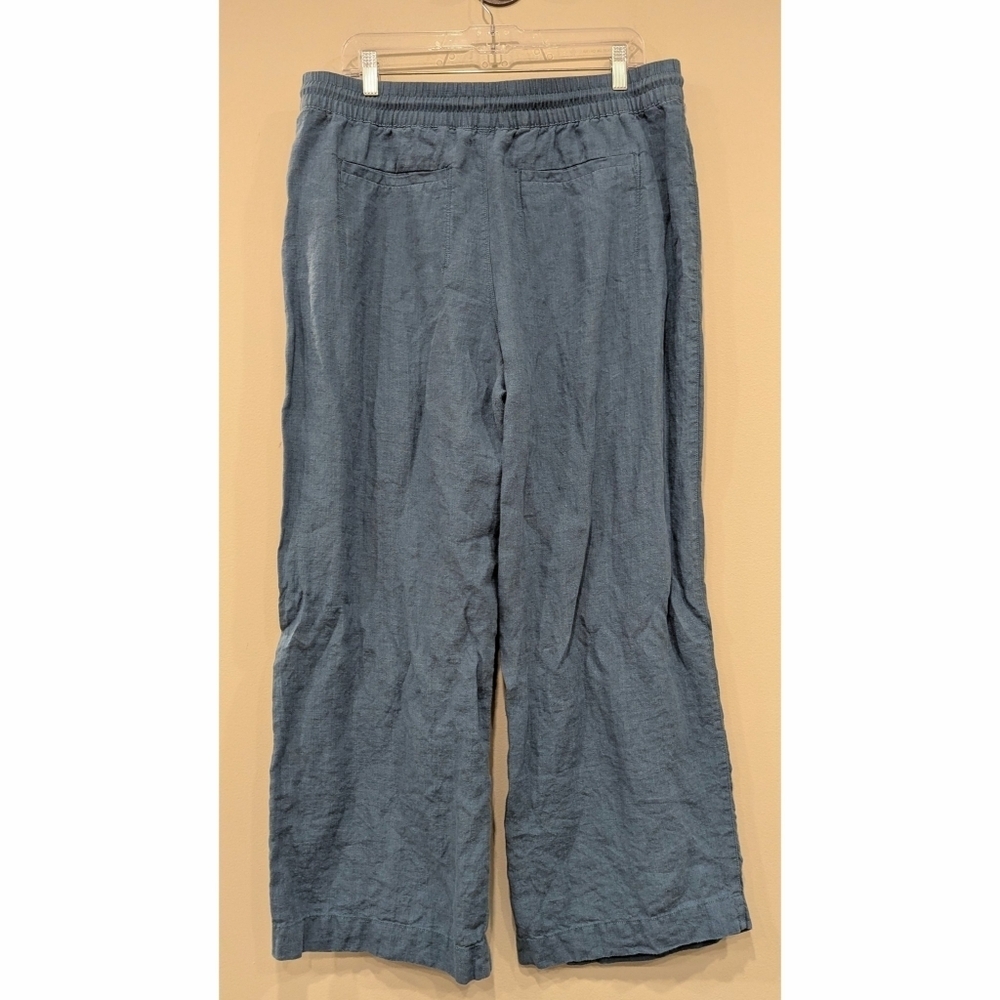 Athleta Retreat Linen Wide Leg Pants In Teal Size 14